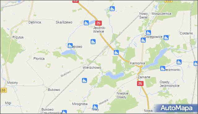 mapa Wierzchowo-Dworzec, Wierzchowo-Dworzec na mapie Targeo