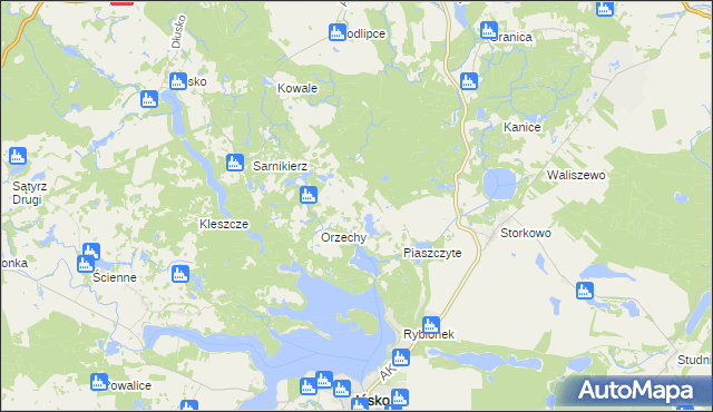 mapa Wierzchucice gmina Ińsko, Wierzchucice gmina Ińsko na mapie Targeo