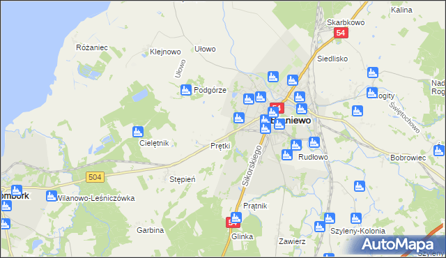 mapa Wikielec gmina Braniewo, Wikielec gmina Braniewo na mapie Targeo