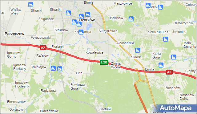mapa Wiktorów gmina Zgierz, Wiktorów gmina Zgierz na mapie Targeo