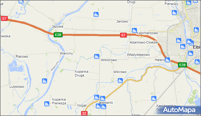 mapa Wiktorowo gmina Gronowo Elbląskie, Wiktorowo gmina Gronowo Elbląskie na mapie Targeo