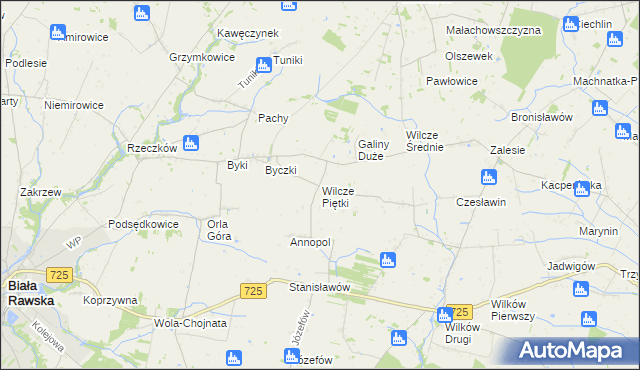 mapa Wilcze Piętki, Wilcze Piętki na mapie Targeo