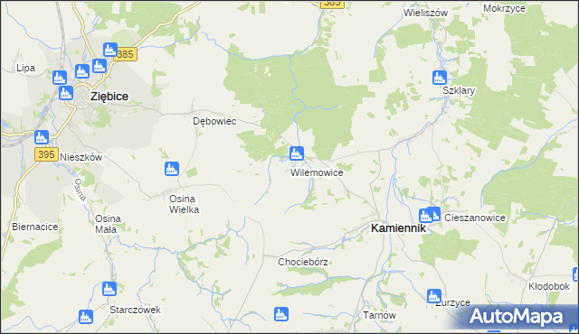 mapa Wilemowice, Wilemowice na mapie Targeo