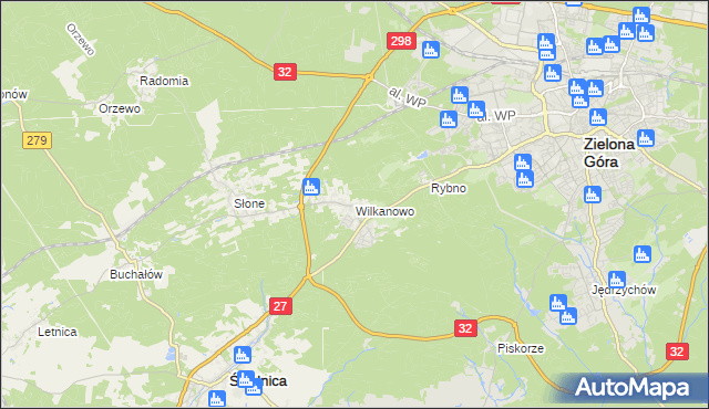 mapa Wilkanowo gmina Świdnica, Wilkanowo gmina Świdnica na mapie Targeo