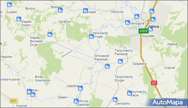 mapa Wirkowice Pierwsze, Wirkowice Pierwsze na mapie Targeo