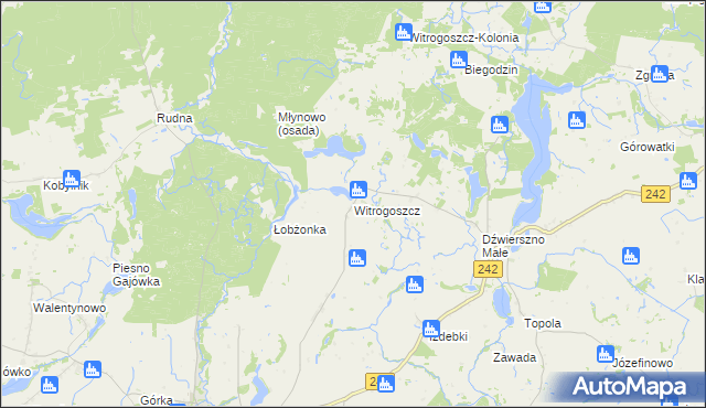 mapa Witrogoszcz, Witrogoszcz na mapie Targeo