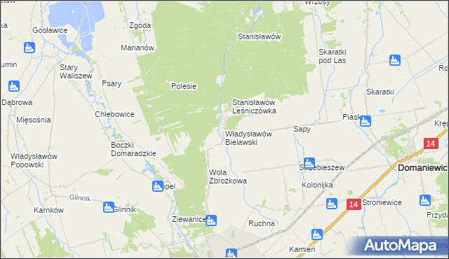 mapa Władysławów Bielawski, Władysławów Bielawski na mapie Targeo