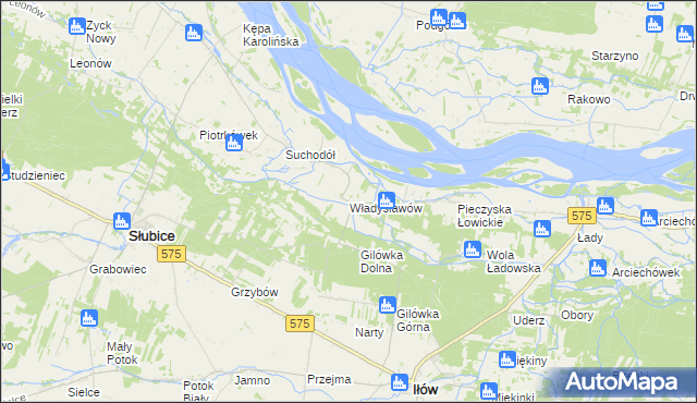 mapa Władysławów gmina Iłów, Władysławów gmina Iłów na mapie Targeo
