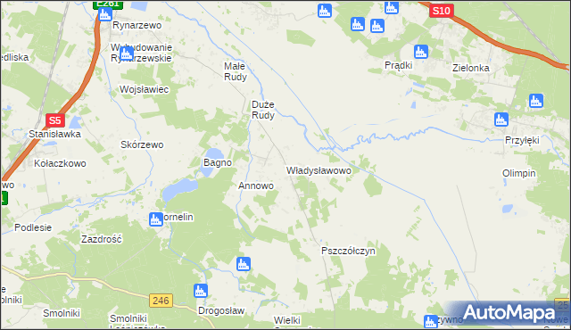mapa Władysławowo gmina Łabiszyn, Władysławowo gmina Łabiszyn na mapie Targeo