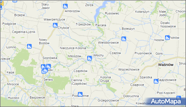 mapa Włochy gmina Nowa Słupia, Włochy gmina Nowa Słupia na mapie Targeo