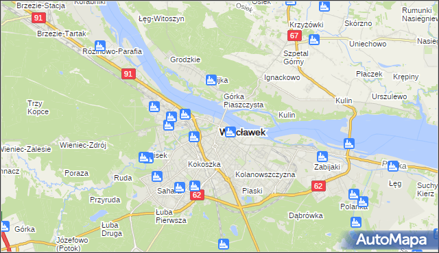 mapa Włocławka, Włocławek na mapie Targeo