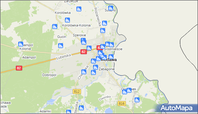 mapa Włodawa, Włodawa na mapie Targeo