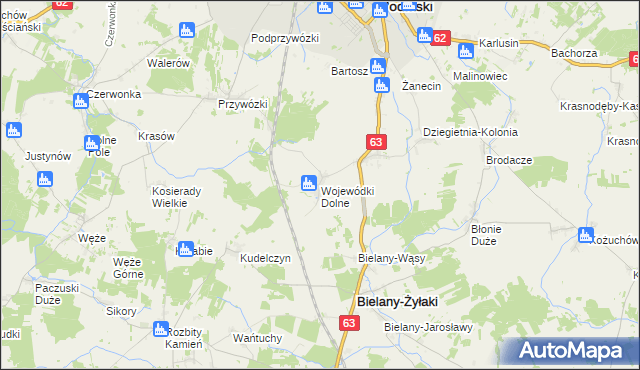 mapa Wojewódki Dolne, Wojewódki Dolne na mapie Targeo