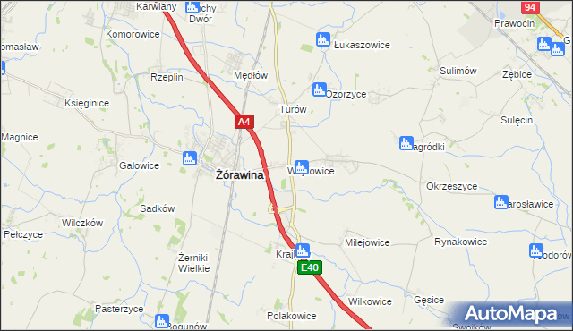 mapa Wojkowice gmina Żórawina, Wojkowice gmina Żórawina na mapie Targeo