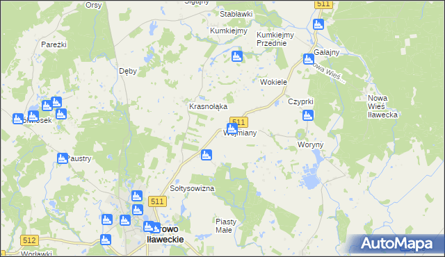 mapa Wojmiany, Wojmiany na mapie Targeo