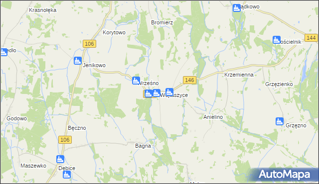 mapa Wojtaszyce, Wojtaszyce na mapie Targeo