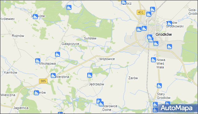 mapa Wójtowice gmina Grodków, Wójtowice gmina Grodków na mapie Targeo