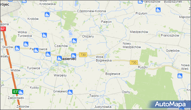 mapa Wola Boglewska, Wola Boglewska na mapie Targeo