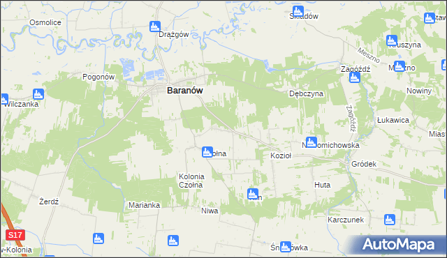 mapa Wola Czołnowska, Wola Czołnowska na mapie Targeo