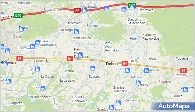 mapa Wola Dębińska, Wola Dębińska na mapie Targeo