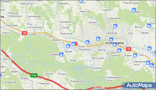mapa Wola Filipowska, Wola Filipowska na mapie Targeo