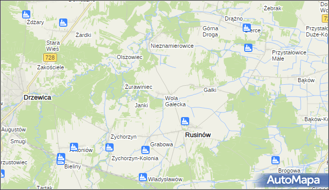mapa Wola Gałecka, Wola Gałecka na mapie Targeo