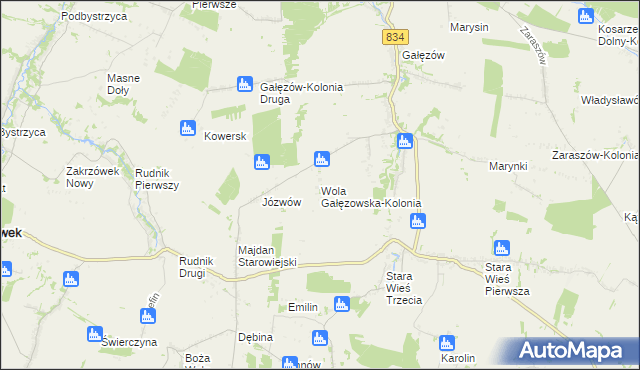 mapa Wola Gałęzowska-Kolonia, Wola Gałęzowska-Kolonia na mapie Targeo