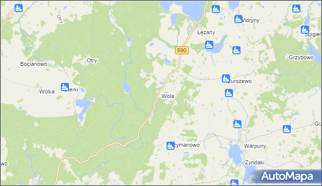 mapa Wola gmina Reszel, Wola gmina Reszel na mapie Targeo