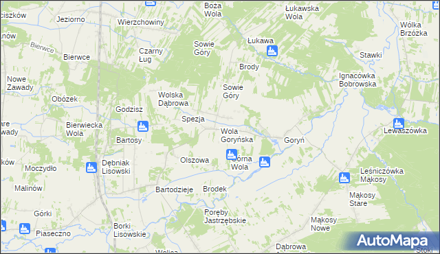 mapa Wola Goryńska, Wola Goryńska na mapie Targeo