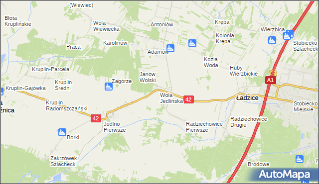 mapa Wola Jedlińska, Wola Jedlińska na mapie Targeo