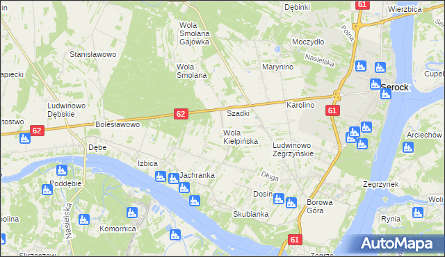 mapa Wola Kiełpińska, Wola Kiełpińska na mapie Targeo