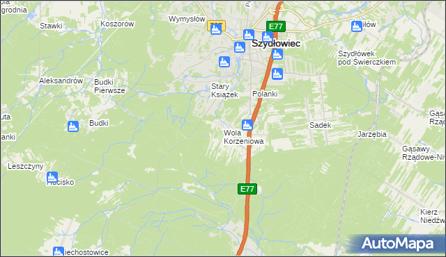 mapa Wola Korzeniowa, Wola Korzeniowa na mapie Targeo