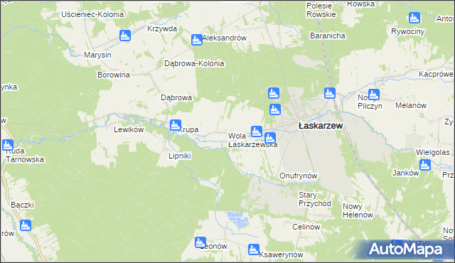 mapa Wola Łaskarzewska, Wola Łaskarzewska na mapie Targeo