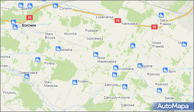 mapa Wola Miastkowska, Wola Miastkowska na mapie Targeo