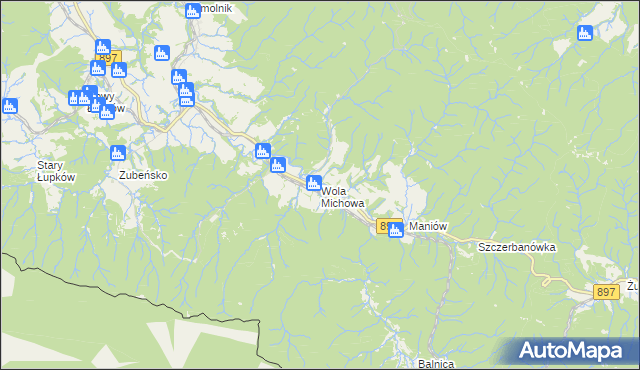 mapa Wola Michowa, Wola Michowa na mapie Targeo