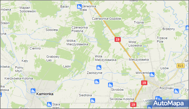 mapa Wola Mieczysławska, Wola Mieczysławska na mapie Targeo