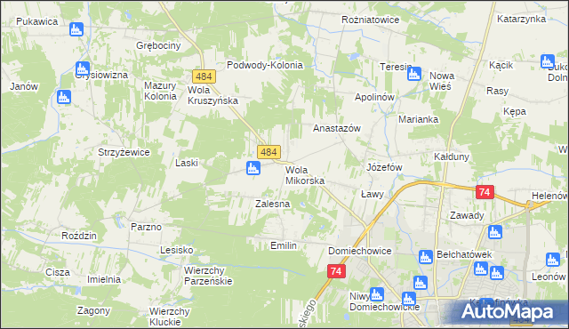 mapa Wola Mikorska, Wola Mikorska na mapie Targeo