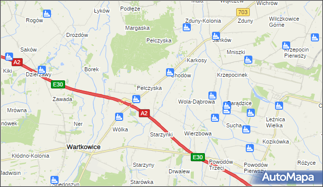 mapa Wola Niedźwiedzia, Wola Niedźwiedzia na mapie Targeo