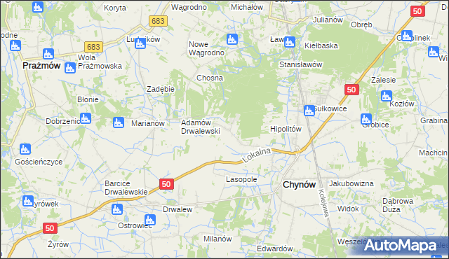 mapa Wola Pieczyska, Wola Pieczyska na mapie Targeo
