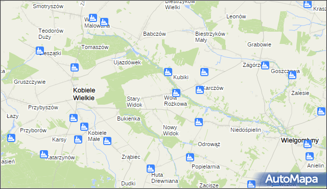 mapa Wola Rożkowa, Wola Rożkowa na mapie Targeo