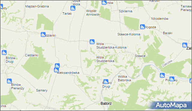 mapa Wola Studzieńska, Wola Studzieńska na mapie Targeo