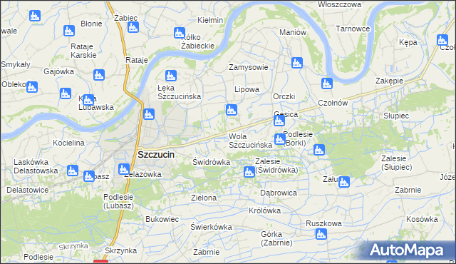 mapa Wola Szczucińska, Wola Szczucińska na mapie Targeo