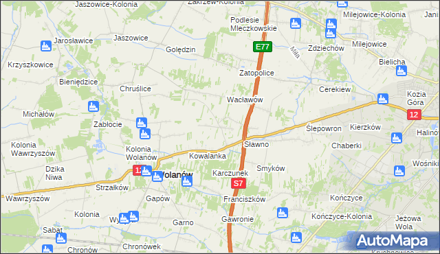mapa Wola Wacławowska, Wola Wacławowska na mapie Targeo