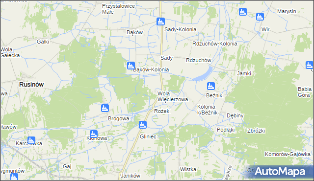 mapa Wola Więcierzowa, Wola Więcierzowa na mapie Targeo