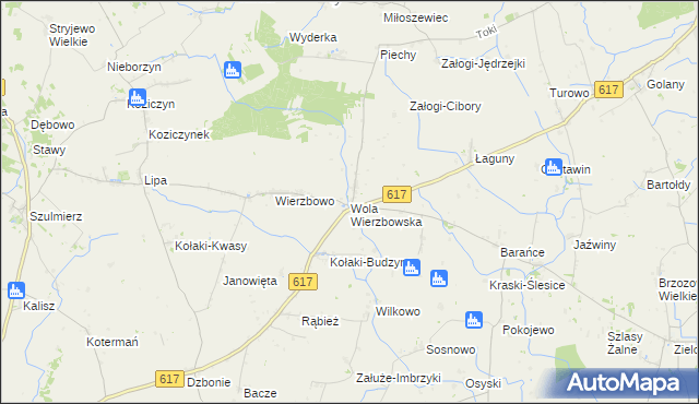 mapa Wola Wierzbowska, Wola Wierzbowska na mapie Targeo