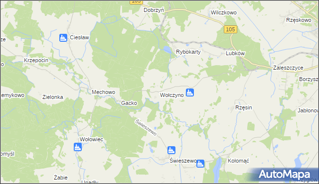 mapa Wołczyno, Wołczyno na mapie Targeo