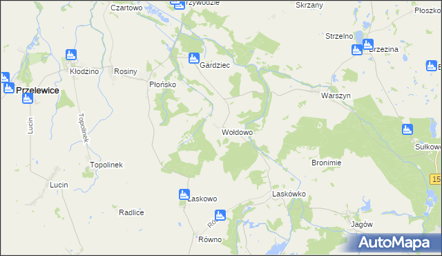 mapa Wołdowo, Wołdowo na mapie Targeo