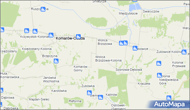 mapa Wolica Brzozowa-Kolonia, Wolica Brzozowa-Kolonia na mapie Targeo