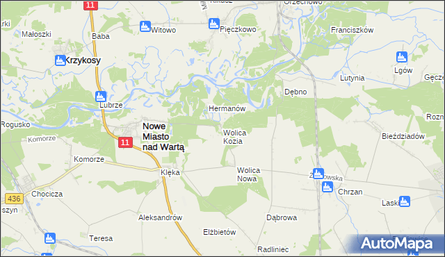 mapa Wolica Kozia, Wolica Kozia na mapie Targeo