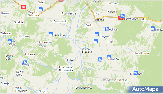 mapa Wólka Brzózka, Wólka Brzózka na mapie Targeo